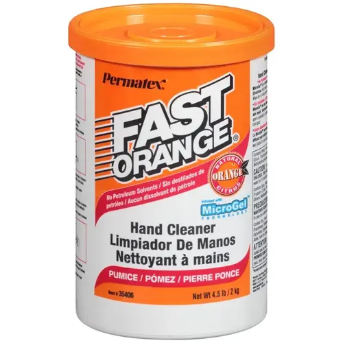 Hand Cleaner, Paste, White, Orange, 4.5 lb Tub
