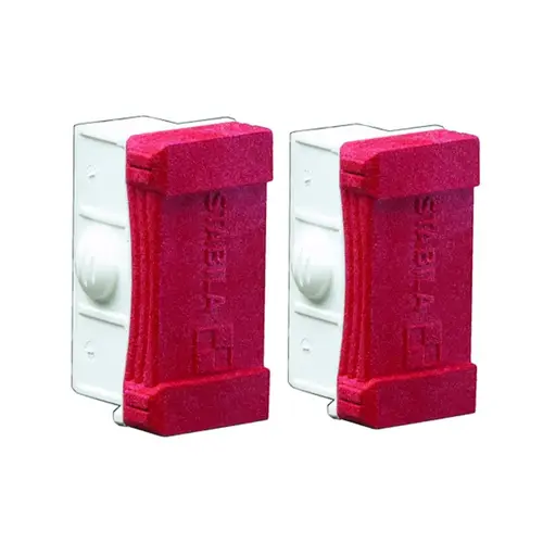 Level End Caps, 1.3 in L, Rubber, Red