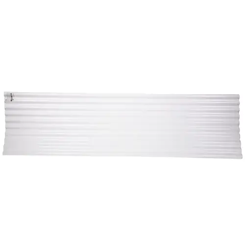 SeaCoaster Series Roof Panel, 8 ft L, 26 in W, Corrugated Profile, Vinyl, Opaque White