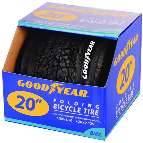 91055 BMX Tire, Folding, Black, For: 20 x 1-1/2 to 2-1/8 in Rim 91055 BMX Tire, Folding, Black, For: 20 x 1-1/2 to 2-1/8 in Rim