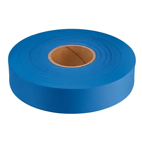 Flagging Tape, 600 ft L, 1 in W, Blue, Plastic Flagging Tape, 600 ft L, 1 in W, Blue, Plastic