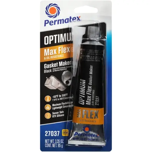 Gasket Maker, 3.35 oz Tube, Paste, Mild Black