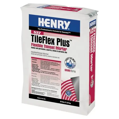 527 TileFlex Plus Series Thin-Set Mortar, White, Fine Solid Powder, 25 lb Bag 527 TileFlex Plus Series Thin-Set Mortar, White, Fine Solid Powder, 25 lb Bag