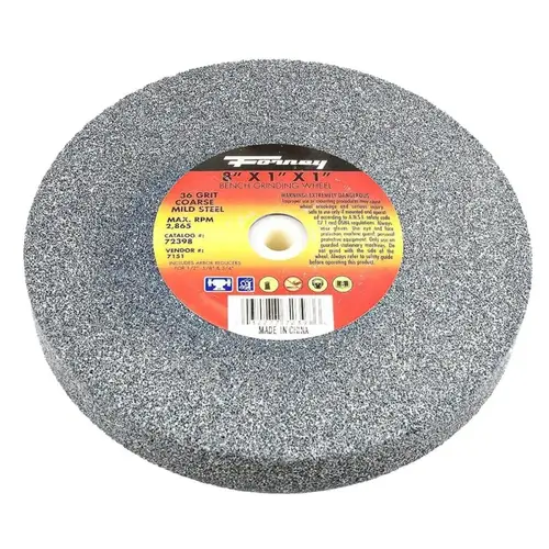 Bench Grinding Wheel, 8 in Dia, 1 in Arbor, 36 Grit, Coarse, Aluminum Oxide Abrasive Bench Grinding Wheel, 8 in Dia, 1 in Arbor, 36 Grit, Coarse, Aluminum Oxide Abrasive