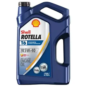 Shell Rotella 550045347-XCP3 T6 Diesel Motor Oil, 5W-40, 1 gal Jug - pack of 3