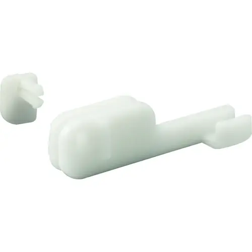 M 6090 Shower Door Bottom Guide and Retainer, Sliding, Plastic, White