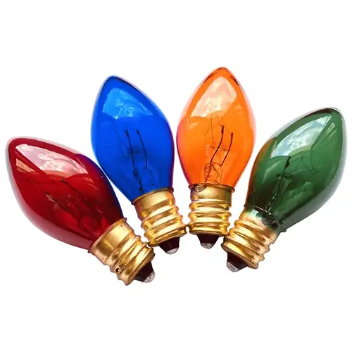 Light Bulb, 5 W, Candelabra Lamp Base, Incandescent Lamp, Transparent Multi-Color Light - pack of 100 Light Bulb, 5 W, Candelabra Lamp Base, Incandescent Lamp, Transparent Multi-Color Light - pack of 100