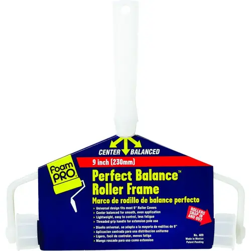 Roller Frame, 9 in L Roller, Threaded Handle
