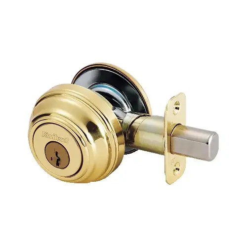 99800-120 Deadbolt, 1 Grade, K4 Key, Metal, Polished Brass, 2-3/8 to 2-3/4 in Backset, KW1 Keyway 99800-120 Deadbolt, 1 Grade, K4 Key, Metal, Polished Brass, 2-3/8 to 2-3/4 in Backset, KW1 Keyway