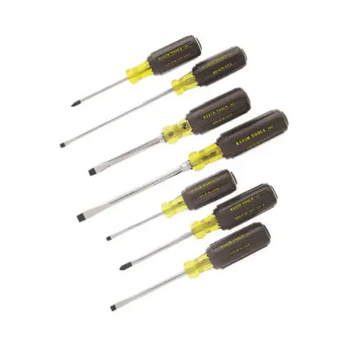7-Pc Cushion-Grip Screwdriver Set, Phillips/Slotted Black