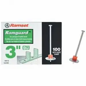 Ramset 1524SDE Ramguard Pin with Washer, 0.145 in Dia Shank, Steel, Zinc - pack of 100