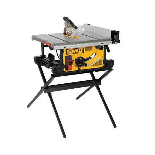 15 Amp Corded 10 in. Jobsite Table Saw with Scissor Stand Yellow