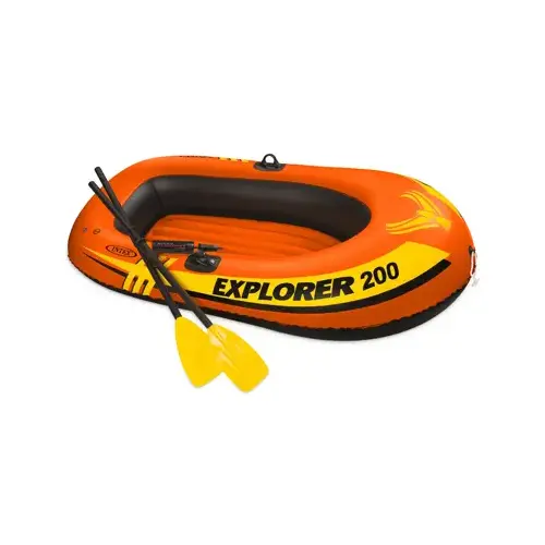 Explorer 200 Inflatable Two Person Boat Set 6' 1" X 3' 1" X 1' 4" Explorer 200 Inflatable Two Person Boat Set 6' 1" X 3' 1" X 1' 4"