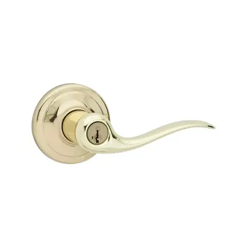 Tustin Polished Brass Entry Door Lever Featuring SmartKey Security Tustin Polished Brass Entry Door Lever Featuring SmartKey Security