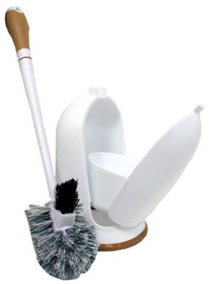 Quickie 315MB HomePro Bowl Brush with Caddy, Round, Polypropylene Bristle, White Holder