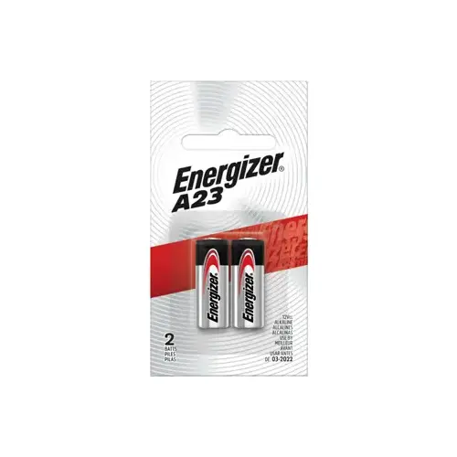 A23 Battery, 12 V Battery, 55 mAh, Alkaline, Manganese Dioxide Pair