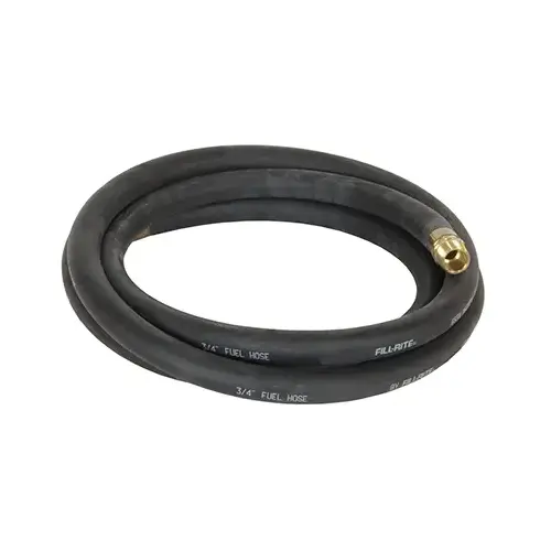 Fuel Transfer Hose Male, 12 ft L, 50 psi Pressure, Neoprene, Black