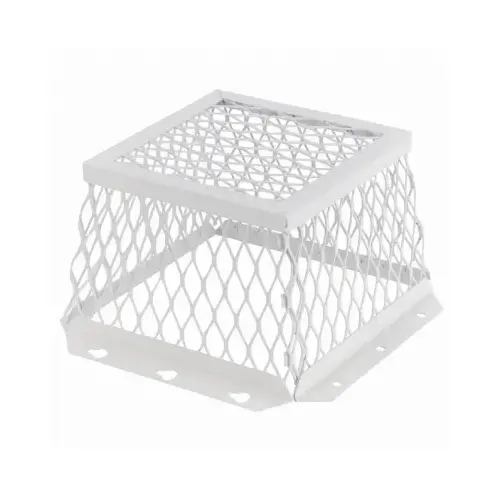 Dryer Vent Guard, Square Duct, Stainless Steel, White, Powder-Coated