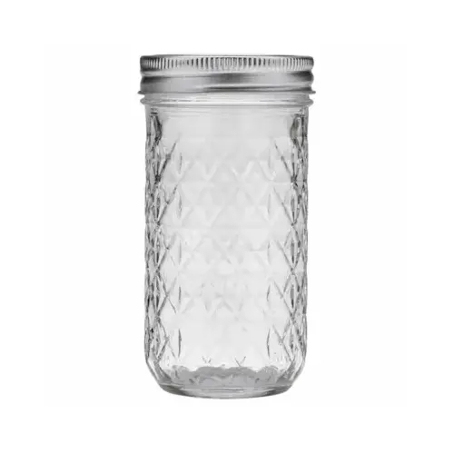 Quilted Crystal Series 14400 Mason Jar, 12 oz Capacity, Glass - pack of 12 Quilted Crystal Series 14400 Mason Jar, 12 oz Capacity, Glass - pack of 12