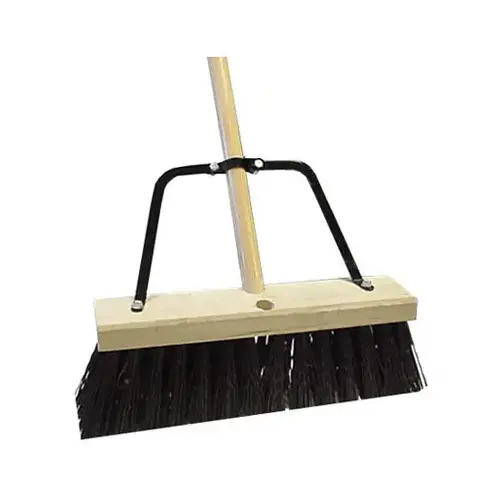 00 Push Broom, 16 in Sweep Face, Polypropylene Bristle, Wood Handle 00 Push Broom, 16 in Sweep Face, Polypropylene Bristle, Wood Handle