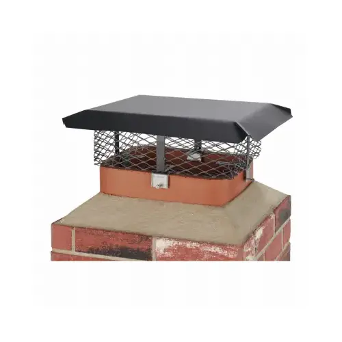 Adjustable Chimney Cap, Steel, Black, Powder-Coated, Fits Duct Size: 19-1/2 x 9-1/4 x 24-1/2 in Adjustable Chimney Cap, Steel, Black, Powder-Coated, Fits Duct Size: 19-1/2 x 9-1/4 x 24-1/2 in