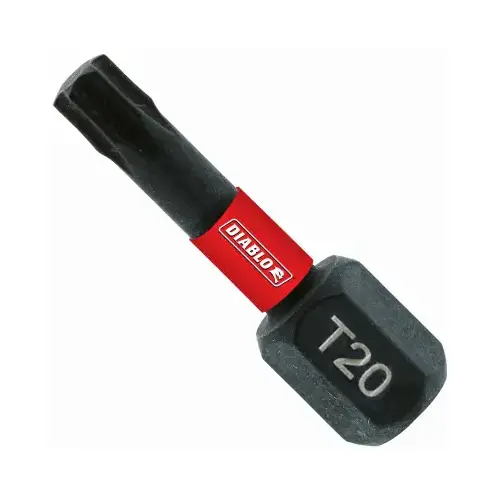 Insert Bit, T20 Drive, Torx Drive, 1/4 in Shank, Hex Shank, 1 in L - pack of 5 Insert Bit, T20 Drive, Torx Drive, 1/4 in Shank, Hex Shank, 1 in L - pack of 5