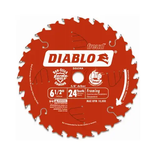 Framing Blade Tracking Point 6-1/2" D X 5/8" TiCo Hi-Density Carbide 24 teeth Perma-Shield Framing Blade Tracking Point 6-1/2" D X 5/8" TiCo Hi-Density Carbide 24 teeth Perma-Shield