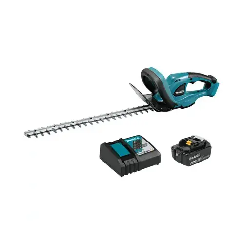 Cordless Hedge Trimmer Kit, 4 Ah, 18 V Battery, Lithium-Ion Battery, 22 in Blade, Soft-Grip Handle Teal Cordless Hedge Trimmer Kit, 4 Ah, 18 V Battery, Lithium-Ion Battery, 22 in Blade, Soft-Grip Handle Teal