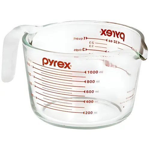 Measuring Cup, 1 L Capacity, Glass, Clear