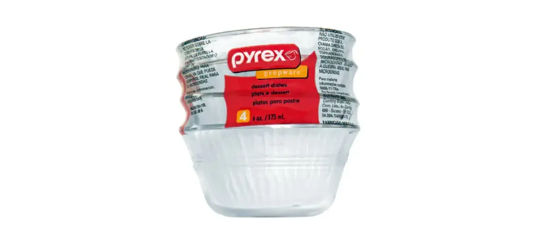 Pyrex 6001142 Pyrex Prepware Glass Custard Cups 6 oz 3.6" x 3.6" 4 Pack  Clear Buy Now