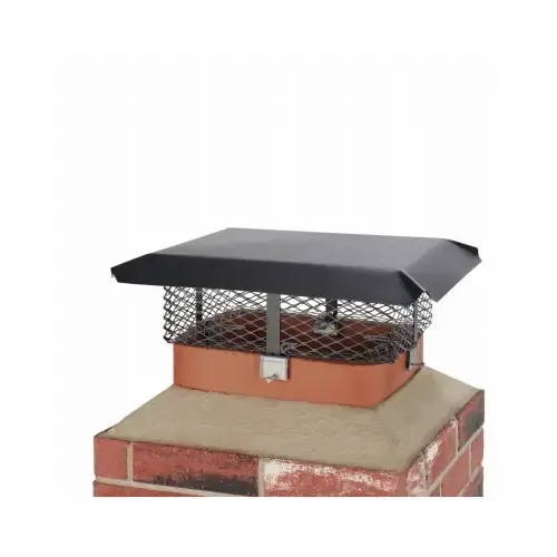 Adjustable Chimney Cap, Steel, Black, Powder-Coated, Fits Duct Size: 19-1/2 x 9-1/4 x 24.6 in Adjustable Chimney Cap, Steel, Black, Powder-Coated, Fits Duct Size: 19-1/2 x 9-1/4 x 24.6 in