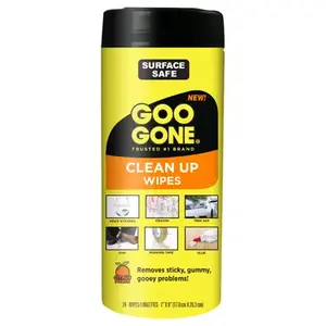 Goo Gone 2000-XCP4 Cleaning Wipes, 8 in L, 7 in W, Citrus - pack of 4