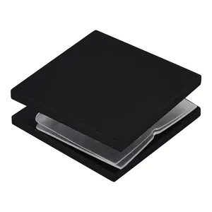 CRL SCU4MBL Matte Black Square Style Hole-in-Glass Fixed Panel U-Clamp