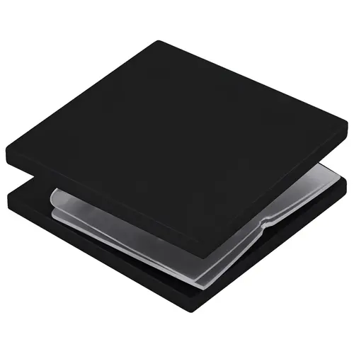 CRL SCU4MBL Matte Black Square Style Hole-in-Glass Fixed Panel U-Clamp Matte Black Square Style Hole-in-Glass Fixed Panel U-Clamp