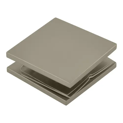 Satin Nickel Square Style Hole-in-Glass Fixed Panel U-Clamp