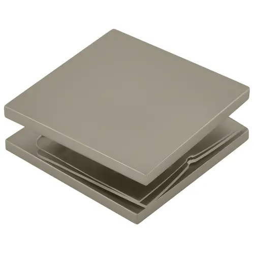 Satin Nickel Square Style Hole-in-Glass Fixed Panel U-Clamp Satin Nickel Square Style Hole-in-Glass Fixed Panel U-Clamp