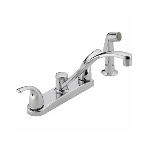 Kitchen Faucet With Side Spray, Ergonomic Blade Handles, Chrome Kitchen Faucet With Side Spray, Ergonomic Blade Handles, Chrome