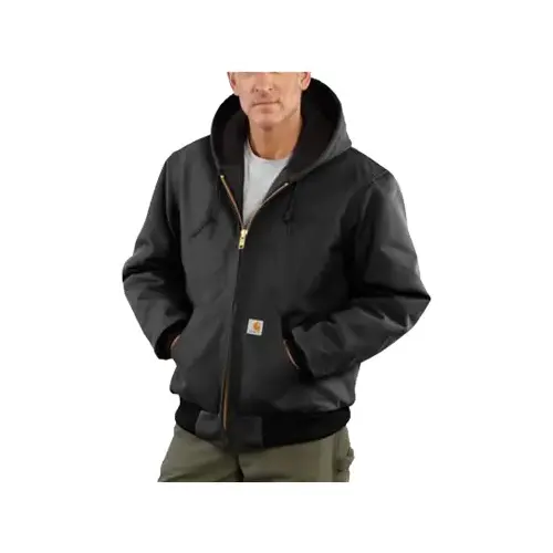 Duck Active Quilted Jacket With Hood, Flannel-Lined, Black, Medium Duck Active Quilted Jacket With Hood, Flannel-Lined, Black, Medium