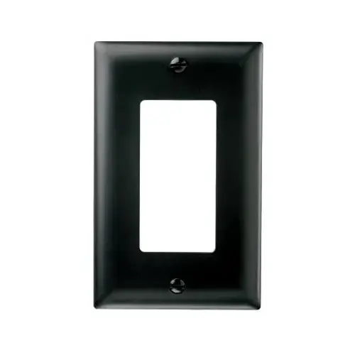 TradeMaster TP Wallplate, 4.687 in L, 2.937 in W, 1 -Gang, Nylon, Black, Matte