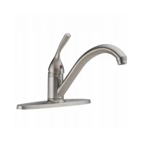 Delta Faucet 100-SS-DST Classic Single Handle Kitchen Faucet, Stainless ...