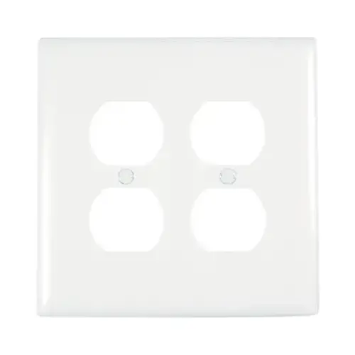 TradeMaster TPJ Series Wallplate, 5.0625 in L, 5-1/8 in W, Jumbo, 2-Gang, Plastic, White TradeMaster TPJ Series Wallplate, 5.0625 in L, 5-1/8 in W, Jumbo, 2-Gang, Plastic, White