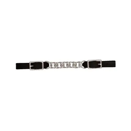 Curb Strap, Flat Link Chain, Black, 4-1/2 In.
