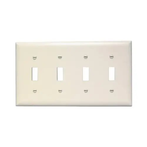 4-Toggle Opening Nylon Wall Plate, Light Light Almond 4-Toggle Opening Nylon Wall Plate, Light Light Almond