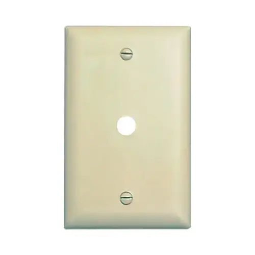 TradeMaster TP Wallplate, 4.7 in L, 1 -Gang, Nylon, Ivory