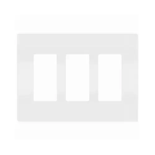 Three-Gang Screwless Wall Plate, White Three-Gang Screwless Wall Plate, White