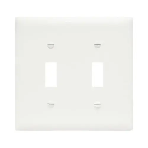 White 2-Toggle Nylon Wall Plate White 2-Toggle Nylon Wall Plate