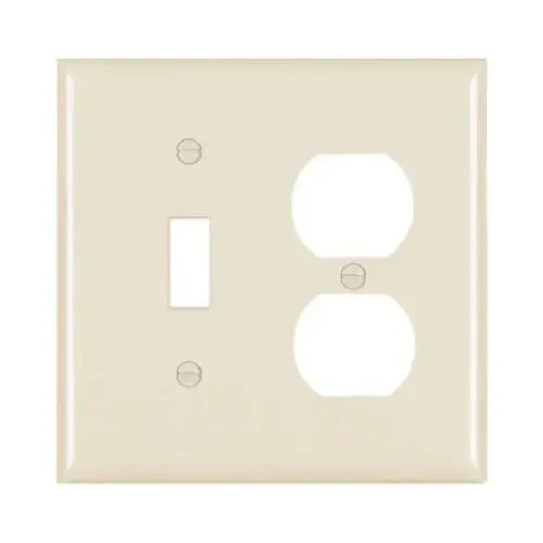1-Toggle Opening & 1-Duplex Nylon Wall Plate, Light Almond 1-Toggle Opening & 1-Duplex Nylon Wall Plate, Light Almond