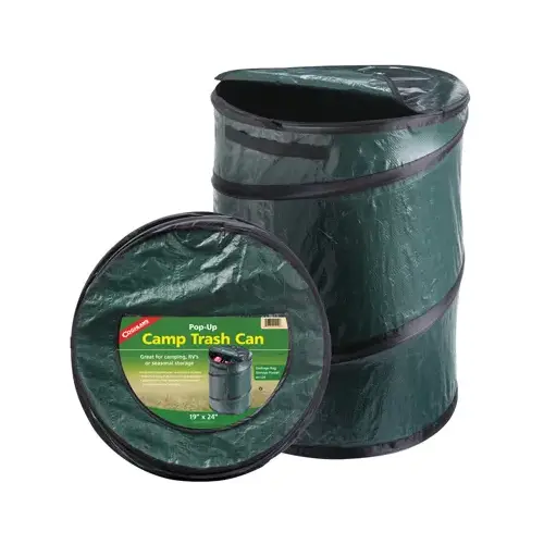 Camping Trash Can, Spring-Loaded Pop-Up, 19 x 24-In. Green Camping Trash Can, Spring-Loaded Pop-Up, 19 x 24-In. Green