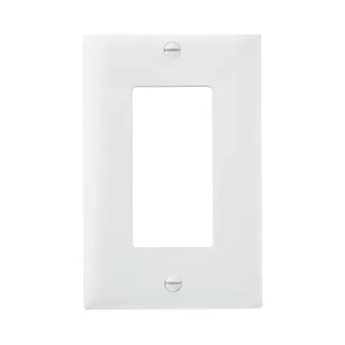 1-Gang Wall Plate, 1 Decorator Opening, White Nylon 1-Gang Wall Plate, 1 Decorator Opening, White Nylon