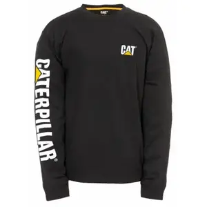 SUMMIT RESOURCE INTL LLC 1510034-016-2XL CAT Trademark Long Sleeve T-Shirt, Cotton, Black, 2XL